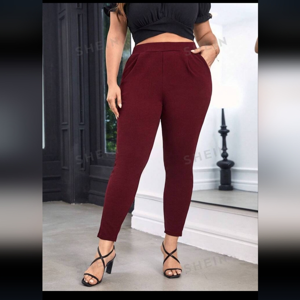 4x shein burgundy pants, never worn